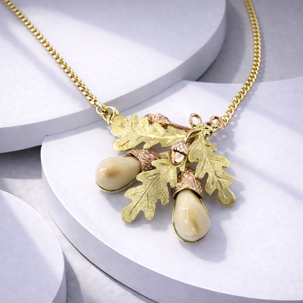 Zlatý náhrdelník s grandle – ručne vyrobený poľovnícky šperk zo zlata